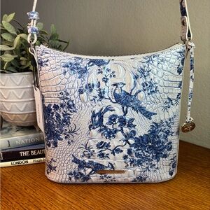 Brahmin Blue and White Crossbody Bag